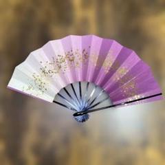 舞扇子 紫と白のグラデーション 金箔