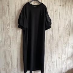 ヴィヴィアンタム 黒　パフスリーブワンピース　ロングワンピース　異素材