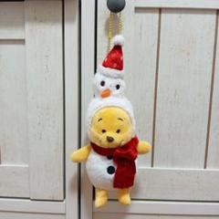 くまのプーさん 雪だるま ぬいぐるみ バッジ マスコット
