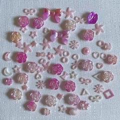新品・未使用　デコパーツ No.114 ピンク・ホワイトアソート