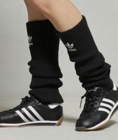ラスト品！【新品未使用】adidas 黒 リブ編み レッグウォーマー　アディダス adidas - 【新品未使用】adidas 黒 リブ編み レッグウォーマー