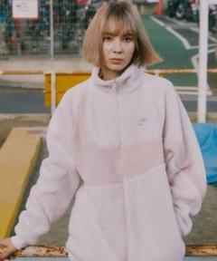 NIKE ナイキ　ビックスウォッシュ ボアジャケット フリース S ピンク NIKE ナイキ リバーシブル ビッグスウッシュ ボアフリース