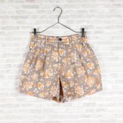 HR1438 UNIQLO ユニクロ コット リネン 花柄ショートパンツ