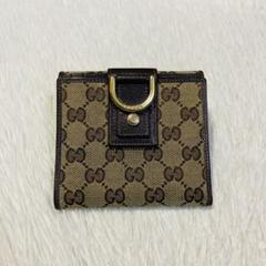月末最終値下 美品　GUCCI グッチ　二つ折り　財布　ゴールド金具　アビー　茶 GW最終値下 美品GUCCI グッチ二つ折り財布ゴールド金具アビー茶