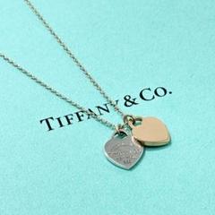 Tiffany リターントゥ　ダブルハート　コンビ　ネックレス　925 750