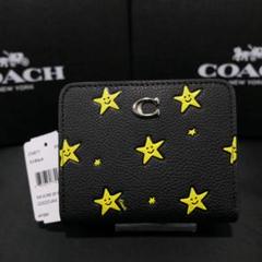 COACH コーチ　二つ折り財布　CN611 スター　ブラック　新品未使用 COACH コーチ 二つ折り財布 CN611 スター ブラック 新品未使用