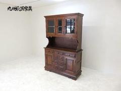 九州民芸家具　つくしギャラリー　飾り棚　カップボード　キャビネット 中古 美品 松本民芸家具 シックなデザインが高級感漂う食器棚