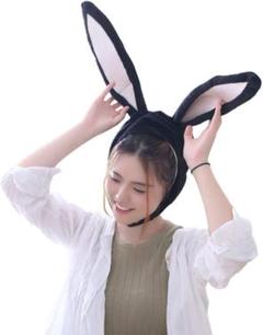 かわ コスプレ 帽子 ふわふわ 被り物 VANZACK 黒 コスチューム うさぎ