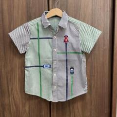 ☆極美品☆ストライプ車柄半袖シャツ サイズ120