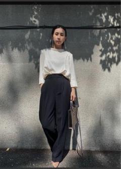 パンツ Ameri VINTAGE LOGO TAPE STRAIGHT PANTS Ameri パンツ LAYERED DETAIL STRAIGHT PANTS レディース