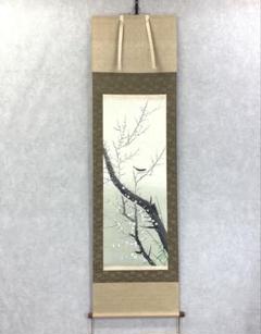美品 掛け軸 田中芳夫作 金地 斑鳩図 共箱 太巻き付 風景画 田中智 月下葦雁図（大幅） | 掛軸(掛け軸)販売／表装ご依頼は