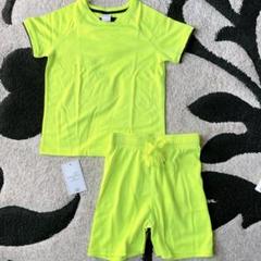 半袖　Tシャツ＆パンツ　セットアップ イエロー　110cm 吸汗 速乾 丸襟