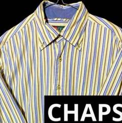 CHAPS Lサイズ 柄 総柄 マルチ ランダムストライプ 長袖 シャツのサムネイル