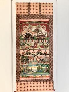 ☆美品 掛け軸 邨田丹陵作 ひな祭り図 共箱 縁起物 桃の節句