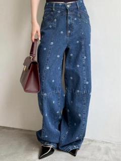 【限定】LILY BROWN×MARY QUANT デイジー柄ワイドデニムパンツ