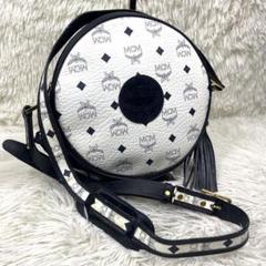 MCM ショルダーバッグ　ヴィンセント柄 サークル　レザー　ゴールド金具 MCM ショルダーバッグ ヴィンセント柄 サークル レザー ゴールド