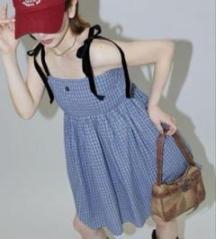 MARY QUANT × PUBLUXベロアリボンミニ キャミワンピース
