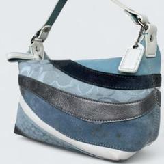Coach Blue Wave Patchwork Pochette Bag