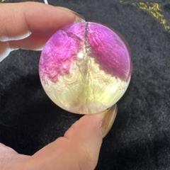 高品質 ピンク イエロー フローライト スフィア