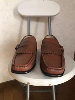 ブラウン フリンジ付きローファー