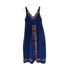 ローリーズファーム　ネイビー刺繍ロングワンピース