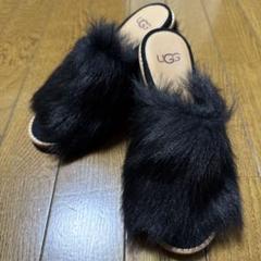 UGG サンダル ブラック ファー size23cm 新品未使用！ 中古・古着通販】UGG (アグ) ファーサンダル ブラック サイズ:25