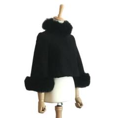 美品✨　トゥービーシック　ポンチョ　ケープ　ウール　ファー　ラビット　サイズF 2025年最新】TO BE CHIC 季節感：冬 ポンチョ・ケープコートの