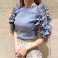 ︎*♡様 スナイデル Sustainableフリルスリーブニットプルオーバー SNIDEL（スナイデル）の「Sustainableフリルスリーブニットプル