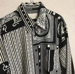 柄シャツ レトロ古着 ヴィンテージ 幾何学模様