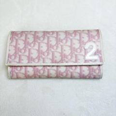 Dior 長財布 トロッター No.2 二つ折り ピンク PVC 総柄 ピンク