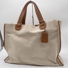 美品✨ キタムラ　キャンバス　レザー　トートバッグ　肩掛け　大容量　ブラウン