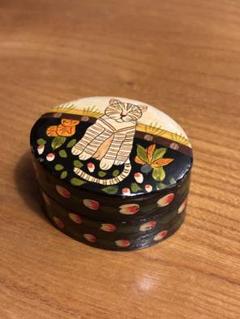 小物入れ、猫、木製
