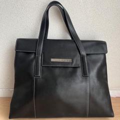 BVLGARI ブルガリ トートバッグ 肩掛け ブラック 黒色 レザー ロゴ
