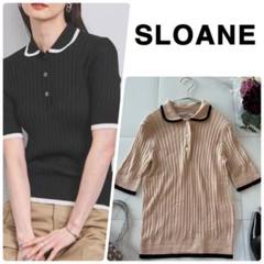 SLOANE 半袖ニットセーター ポリエステル ネイビー 12G天竺