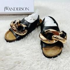 値下げJW ANDERSON定価135300円ゴールドチェーンレザーミュール
