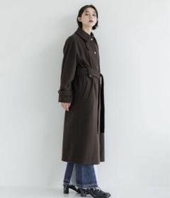UNITED TOKYO【美品】2WAY ブラウン 茶 ロングコート Lサイズ PUBLIC TOKYO ステンカラーコート コート ビッグステンカラー