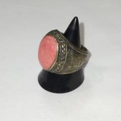 VINTAGE ストーン 刻印 装飾 シルバー リング
