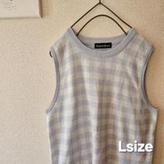 ❇Sorridere ❇水色 チェック ノースリーブニット
