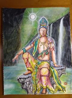 新着入荷の通販 大日如来 メルカリ - 大きいサイズ 水彩画 手描き 絵画