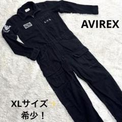 希少！AVIREX デニム プリントつなぎ2way オールインワン 黒XL