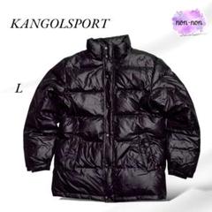 KANGOL ブラック ダウンジャケット　新品 KANGOL/カンゴール 別注 ビッグシルエット ラバーネーム/ロゴ