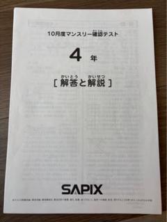 2025年最新】サピックス マンスリー 4年 10月の人気アイテム