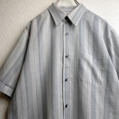 古着 レトロ シャツ 総柄 ストライプ 柄シャツ 半袖