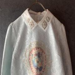 【珍品】メルヘン シマウマ プルオーバー シャツ レトロ 古着女子 個性的 古着
