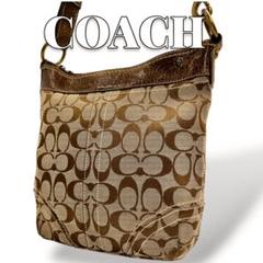 COACH シグネチャー ブラウン ショルダーバッグ 9096