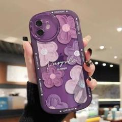 【残りわずか♡】iPhone15Pro スマホケース　パープル　花柄　おしゃれ