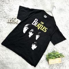 ビートルズ 顔プリントTシャツ 黒 Lサイズ