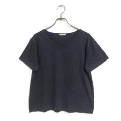 GU VネックTシャツ 半袖 無地 コットン100% ネイビー XLサイズ