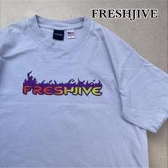 FRESHJIVE ネイビー Tシャツ M 90年代 USA製 FRESHJIVE フレッシュジャイブ ロゴプリントT
