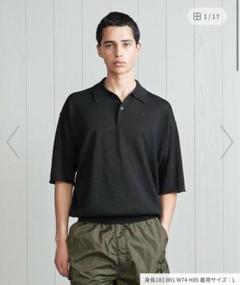 新品 H BEAUTY&YOUTH ニットポロシャツ S メンズ ブラック BEAUTY＆YOUTH UNITED ARROWS セーター ニット シャイン ギマ